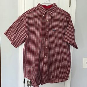 Chaps Red and Blue Checkered Button-Down Shirt